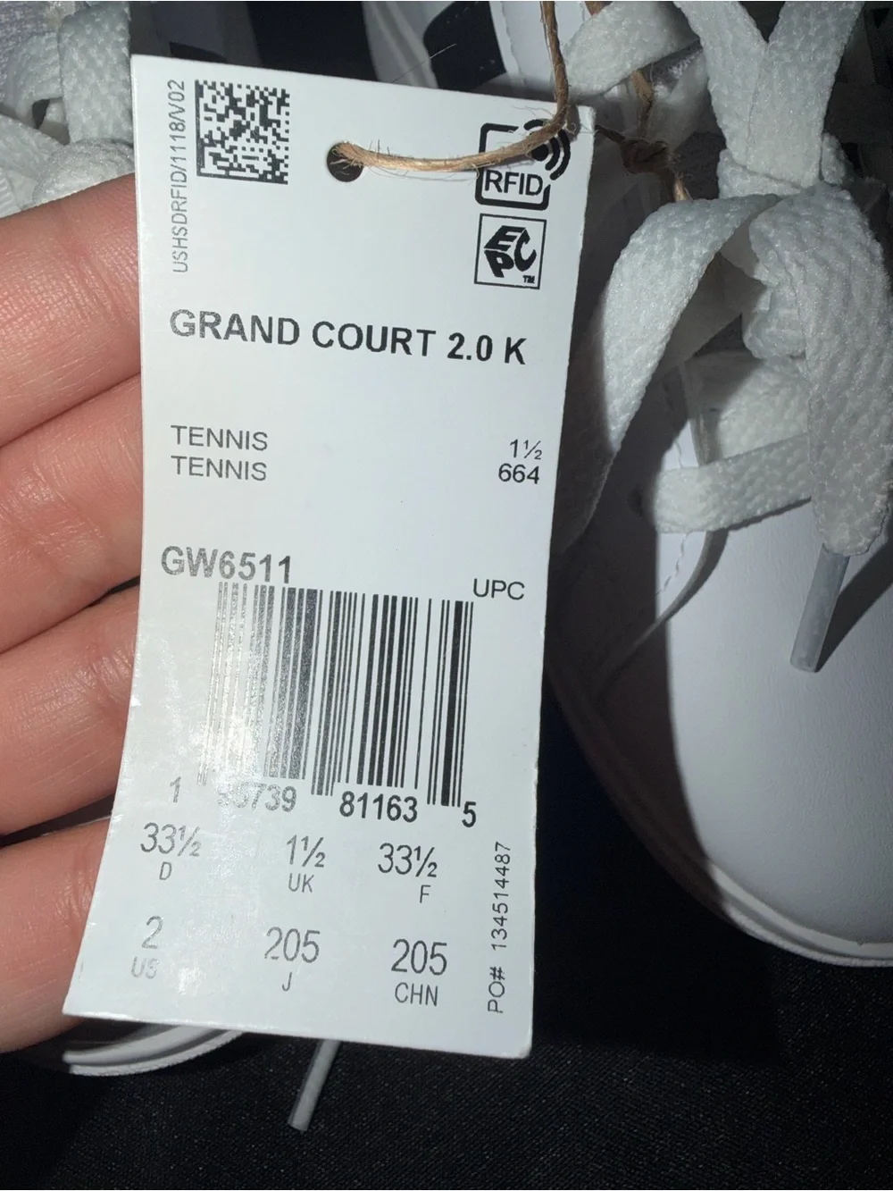 adidas White Sneakers with Black Three Stripes - Kids